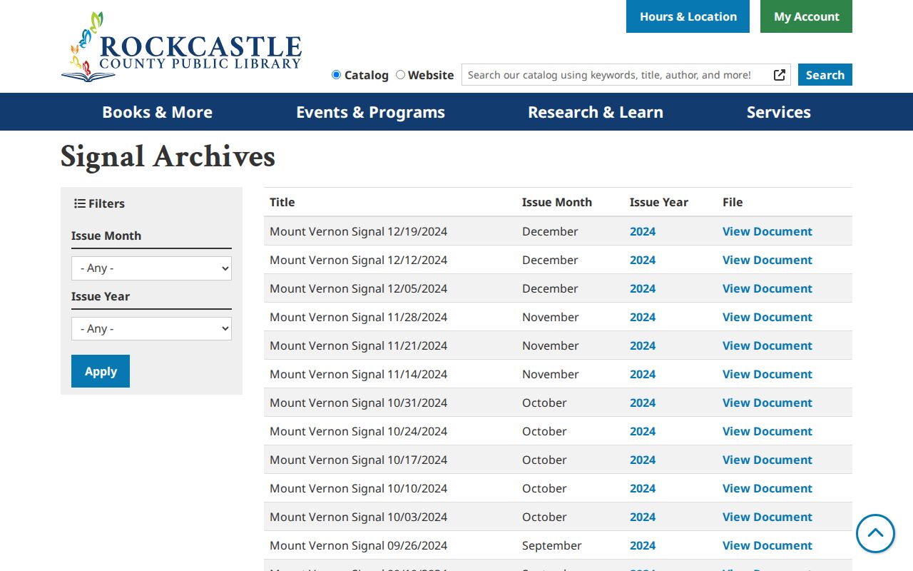 Rockcastle County Mount Vernon Signal archive for historical booking coverage